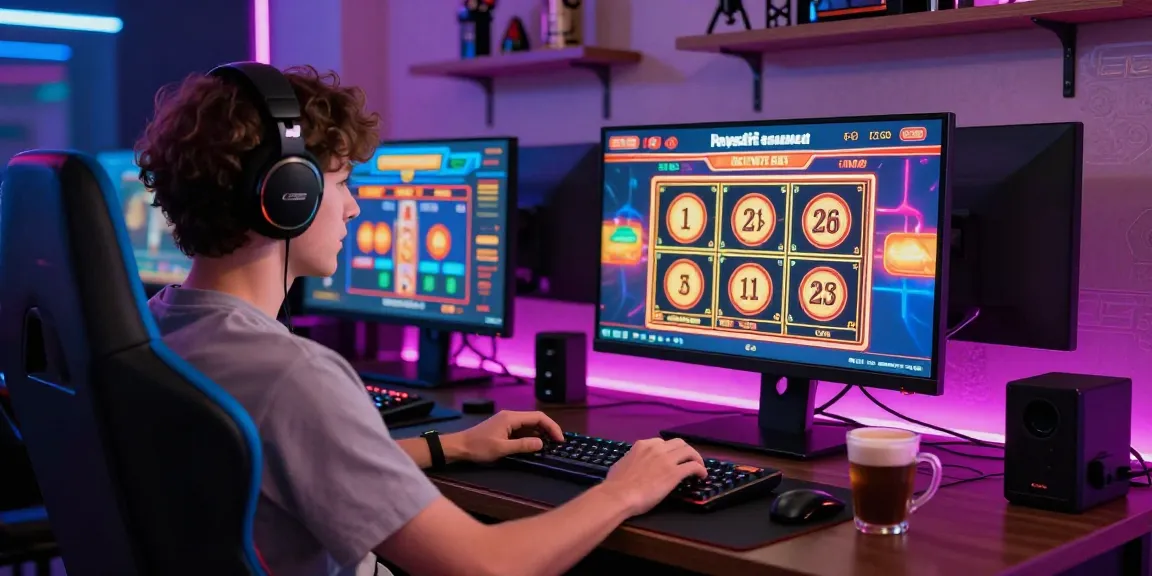 Gamer genießt actionreiche Spiele in einem Paysafe Card Casino auf einem modernen Setup mit lebendiger Spielatmosphäre.
