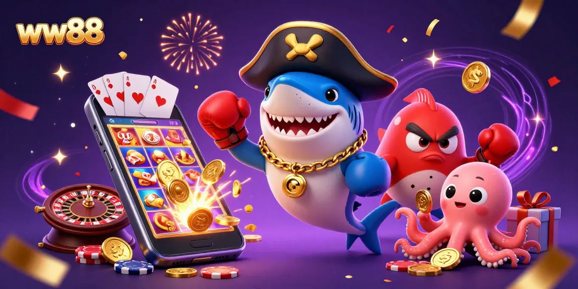 Experience thrilling gaming at ww88 with a vibrant underwater casino scene featuring engaging characters and dynamic visuals.