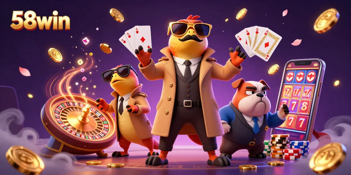 Win big at 58win with our animated raptors entering a VIP casino.