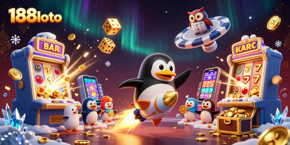 Experience the thrill of 188loto with our dynamic casino-themed illustration showcasing exciting gameplay elements.