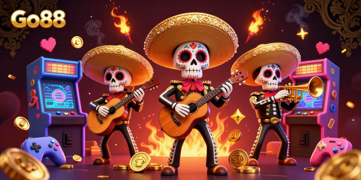 Engage with Go88's vibrant online gaming experience featuring a festive mariachi band.