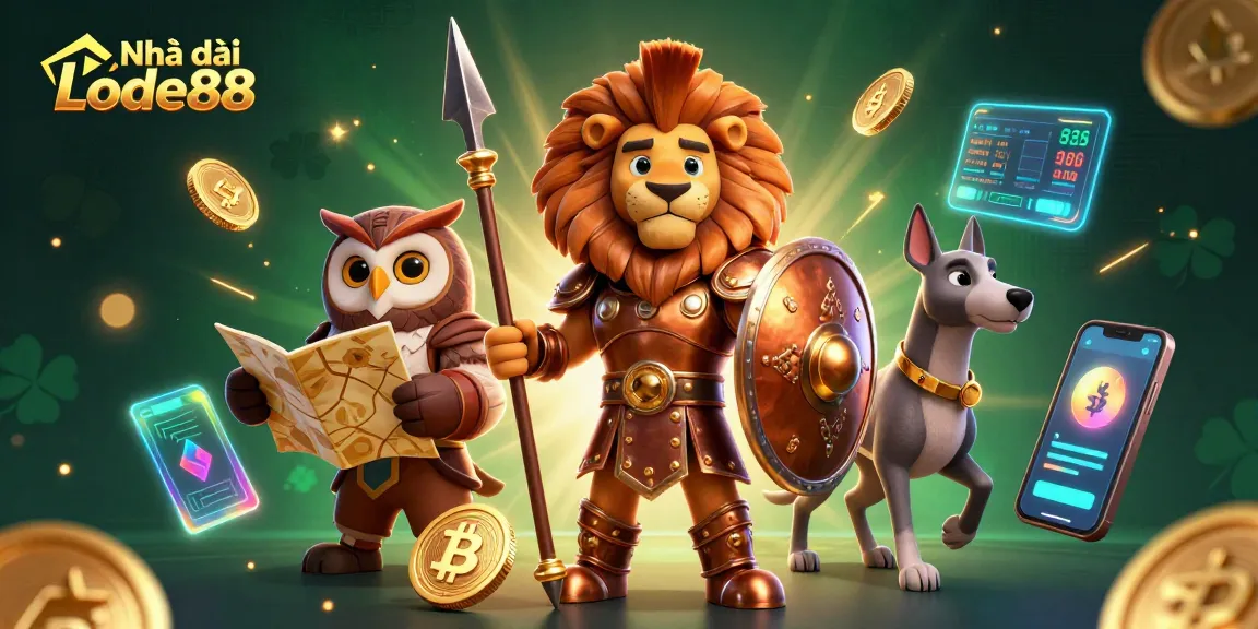Engage with Nhà cái Lode88 through a vibrant casino scene showing exciting action and strategy.