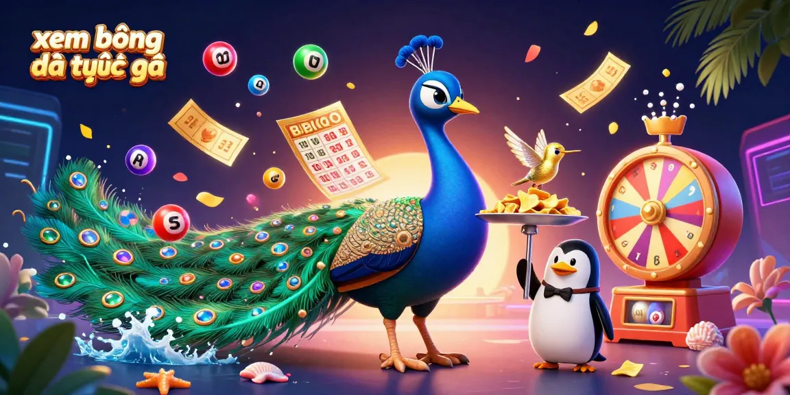 Xem bóng đá trực tiếp with 3D characters and dynamic casino elements in an engaging illustration.