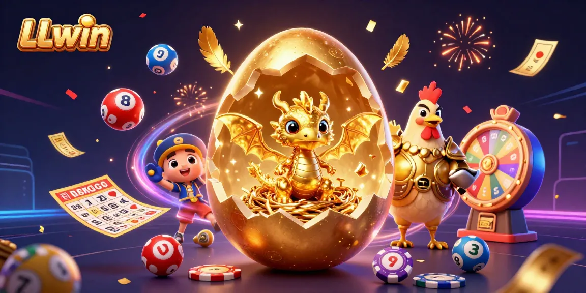 Experience lucrative wins with LLwin's vibrant casino adventures featuring a golden dragon and poker chips.