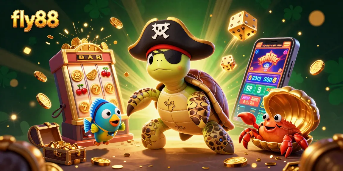 Play exciting games at fly88, a vibrant casino scene with thrilling jackpot action and animated characters.