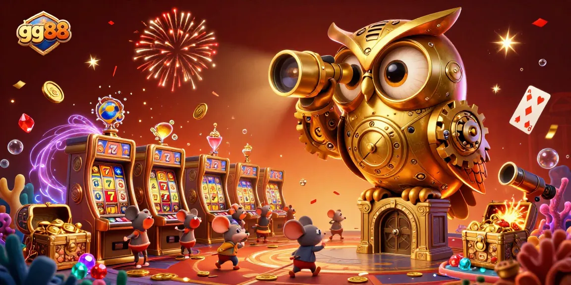 Engage with gg88 at a vibrant casino filled with animated characters and excited gameplay.