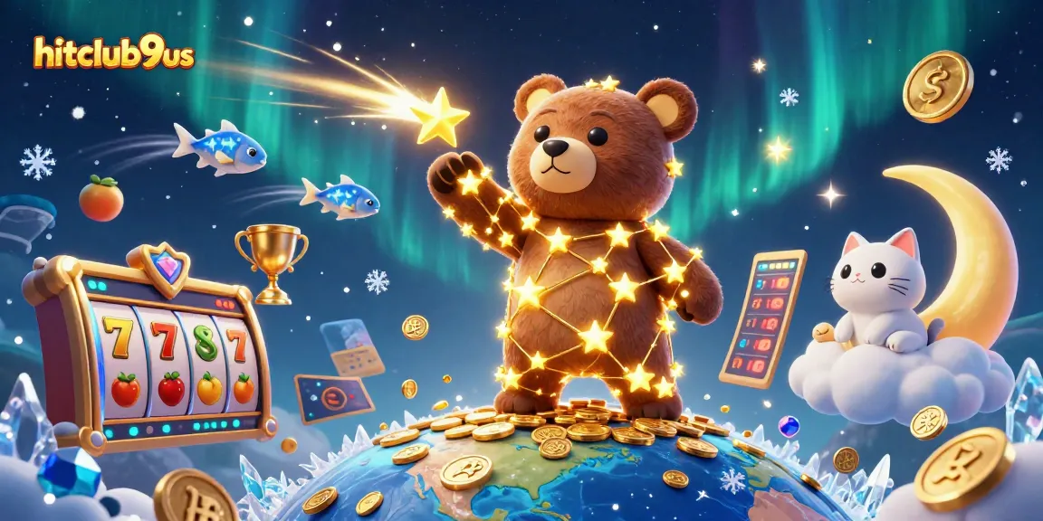Dive into the thrilling world of hitclub9us with a vibrant 3D casino scene featuring slots!