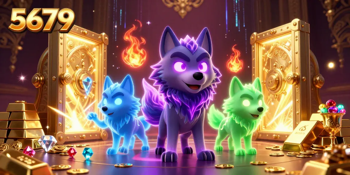 Join the thrilling action with 5679, featuring a ghostly wolf leader and shimmering treasures in a vibrant casino setting.