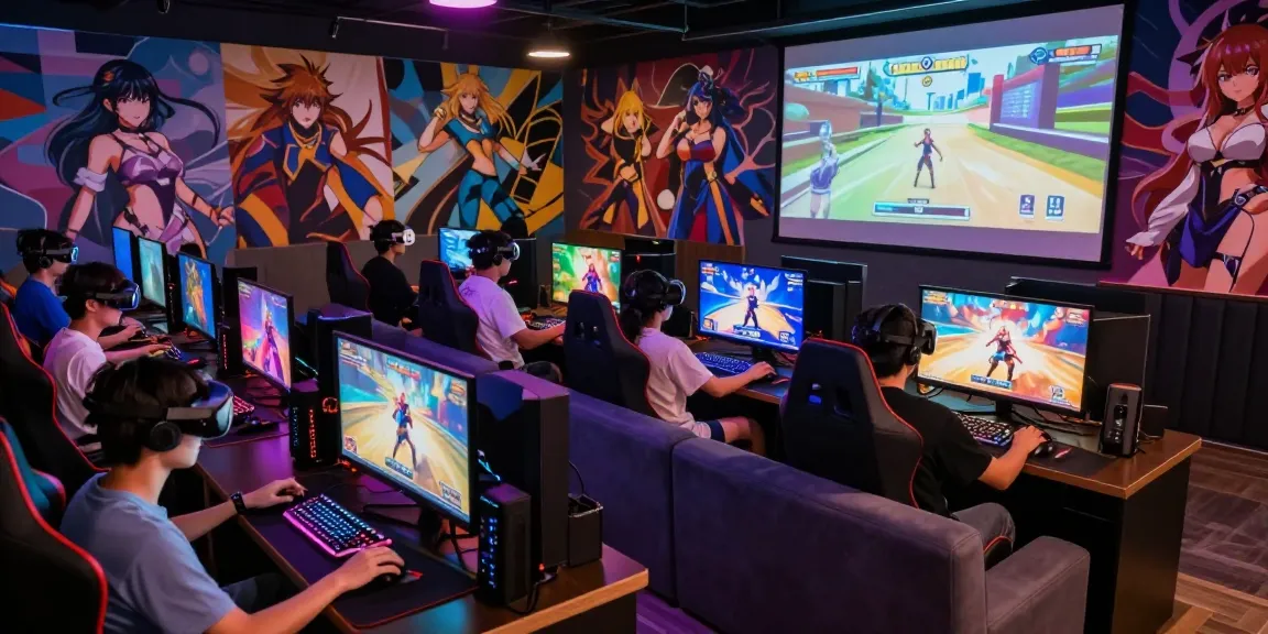Players enjoying vibrant real hentai games in an energetic gaming lounge.