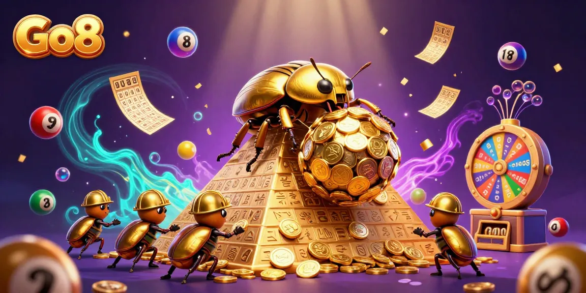 Experience thrilling gameplay at Go8 with vibrant lottery balls and golden casino elements.