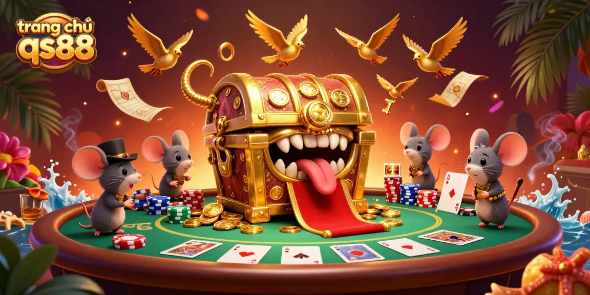 Experience thrilling adventures at trang chủ qs88 with a vibrant casino-themed illustration.