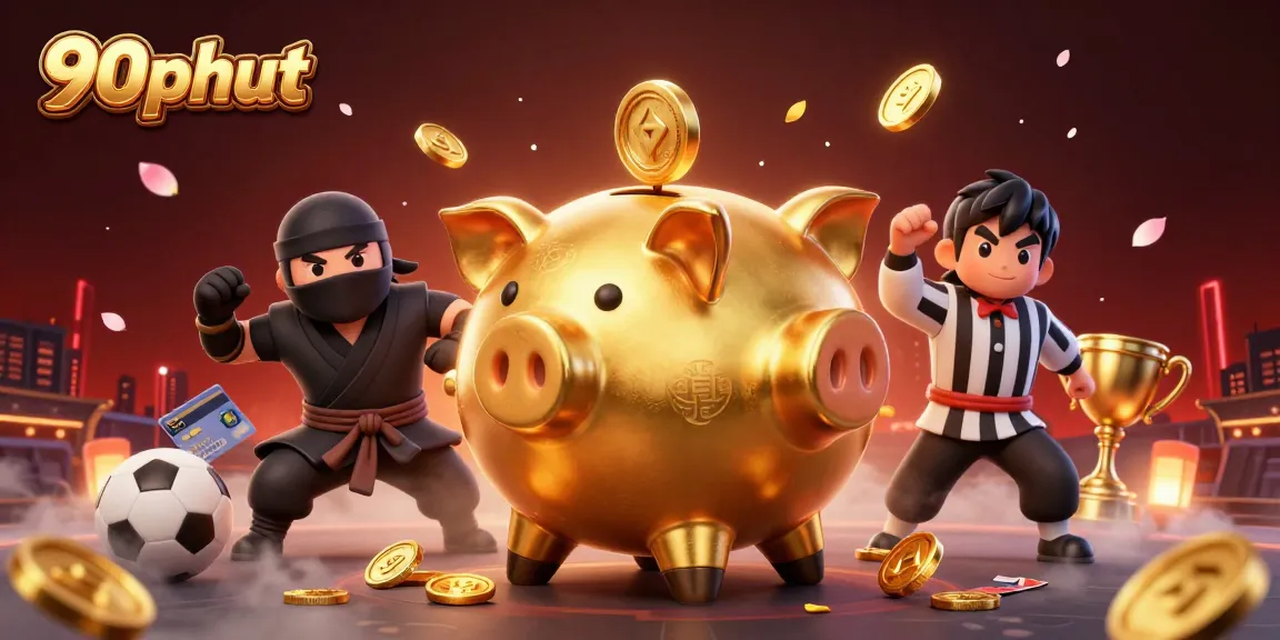 Experience thrilling sports betting action with 90phut in this vibrant, dynamic gambling illustration.