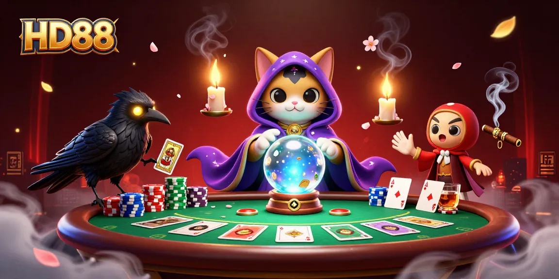 Experience HD88's thrilling gameplay at the mystical casino with radiant characters and vibrant details.