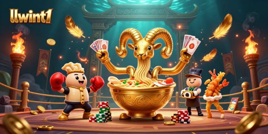 Experience the excitement of llwint1 with vibrant casino characters and dynamic gambling elements in action.