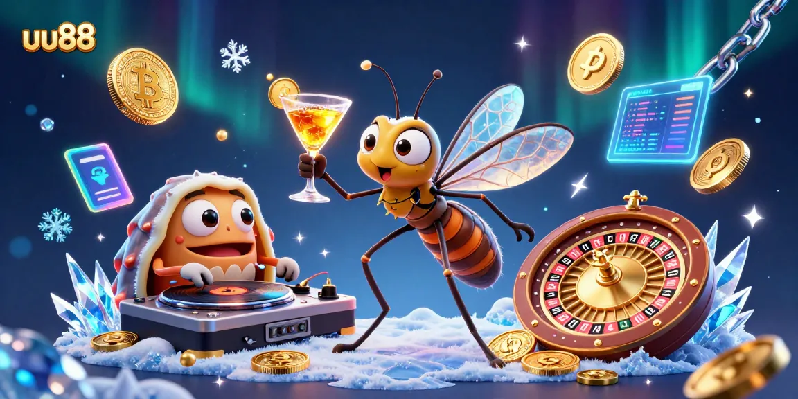 Experience thrilling gameplay at uu88 with vibrant casino characters and cryptocurrency elements.
