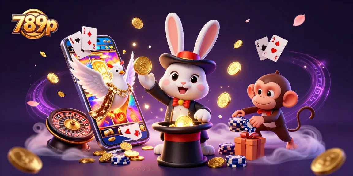 Experience the thrilling games at 789p with a playful rabbit magician, a glamorous dove assistant, and a cheeky monkey.
