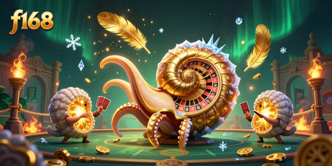 Enhance your gaming experience with f168, featuring vibrant 3D elements and a dynamic casino scene.