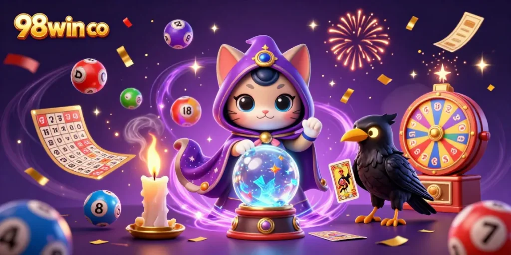 Experience gaming thrills at 98win co with vibrant lottery elements and a mystical atmosphere.