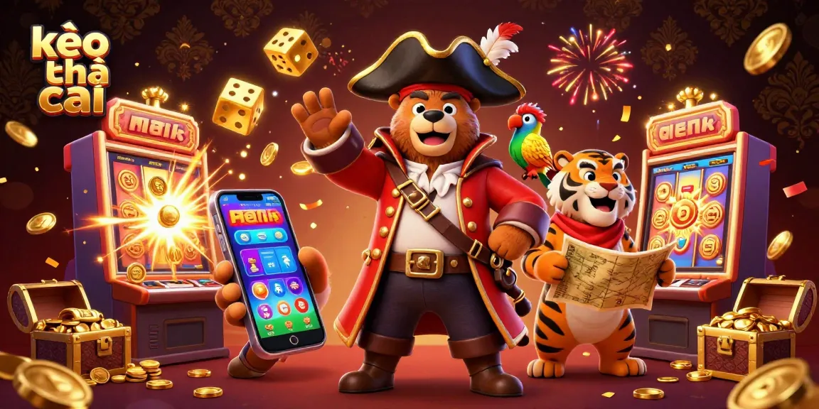 Experience kèo nhà cái with a pirate captain and tiger mate in a vibrant sports betting adventure.