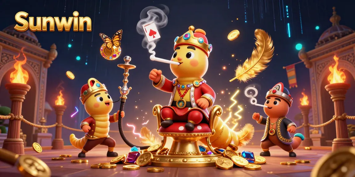 Sunwin showcases an exciting gambling atmosphere with vibrant, animated elements and a casino theme.