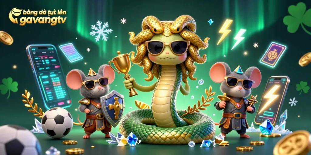 Actively exploring bóng đá trực tuyến gavangtv sports betting innovations in vibrant 3D illustration.