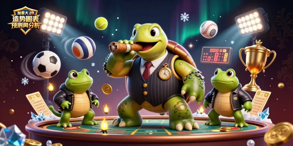 Engage with the excitement of 加拿大 28 趨勢圖表預測與分析 featuring lively 3D characters and dynamic casino elements.