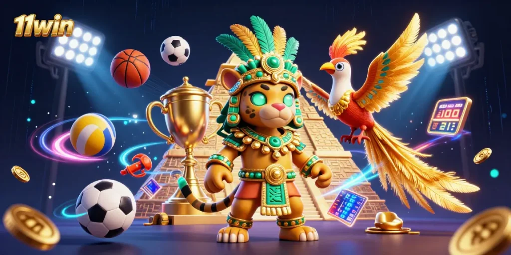 Bet on your favorite games with 11win in this vibrant, action-packed casino scene.