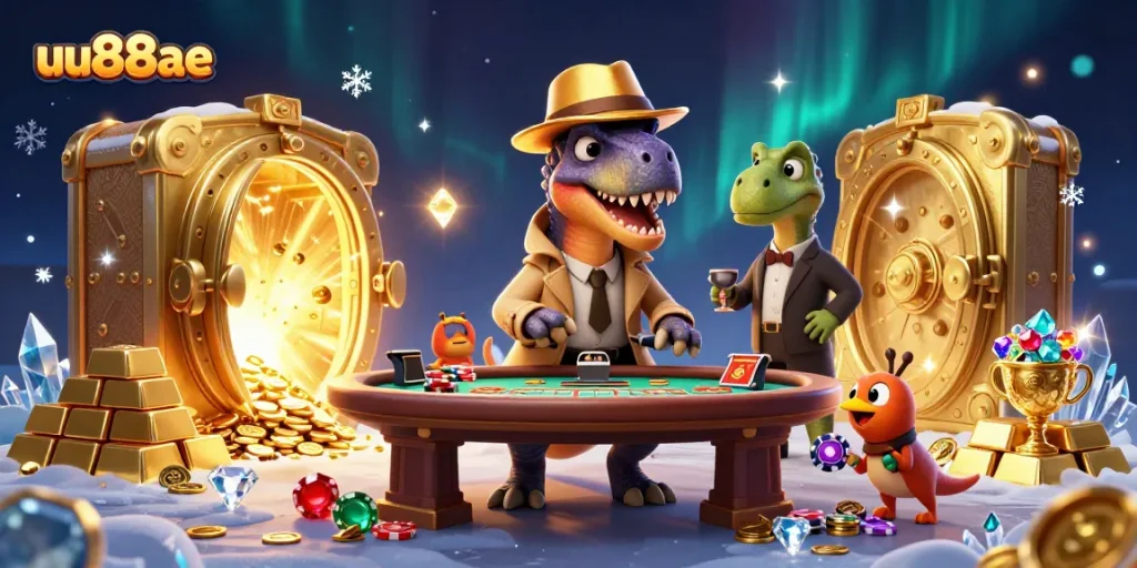 Engage with the thrilling world of uu88ae as a velociraptor attempts to blend in at a blackjack table.