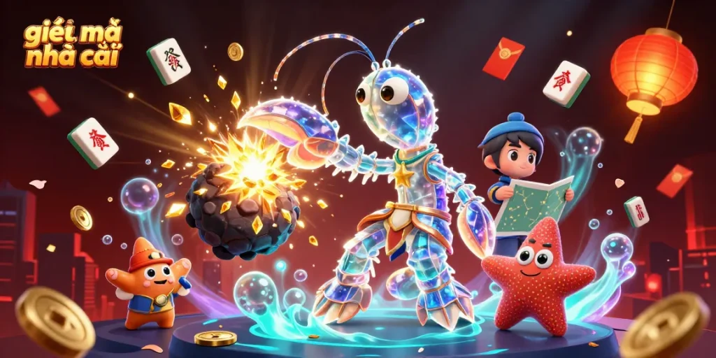 Engage with giải mã nhà cái as 3D cartoon characters explore thrilling gambling adventures.