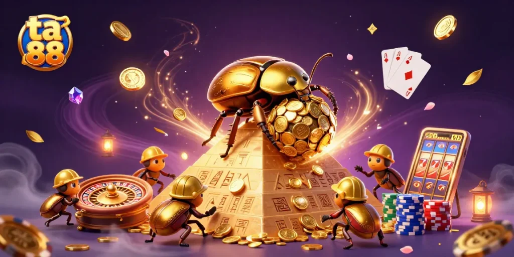 Engage in thrilling gameplay at ta 88 with golden coins cascading around dynamic characters.